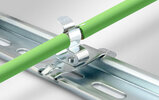 EMC shield clamps for 35 mm top hat DIN rail, pluggable